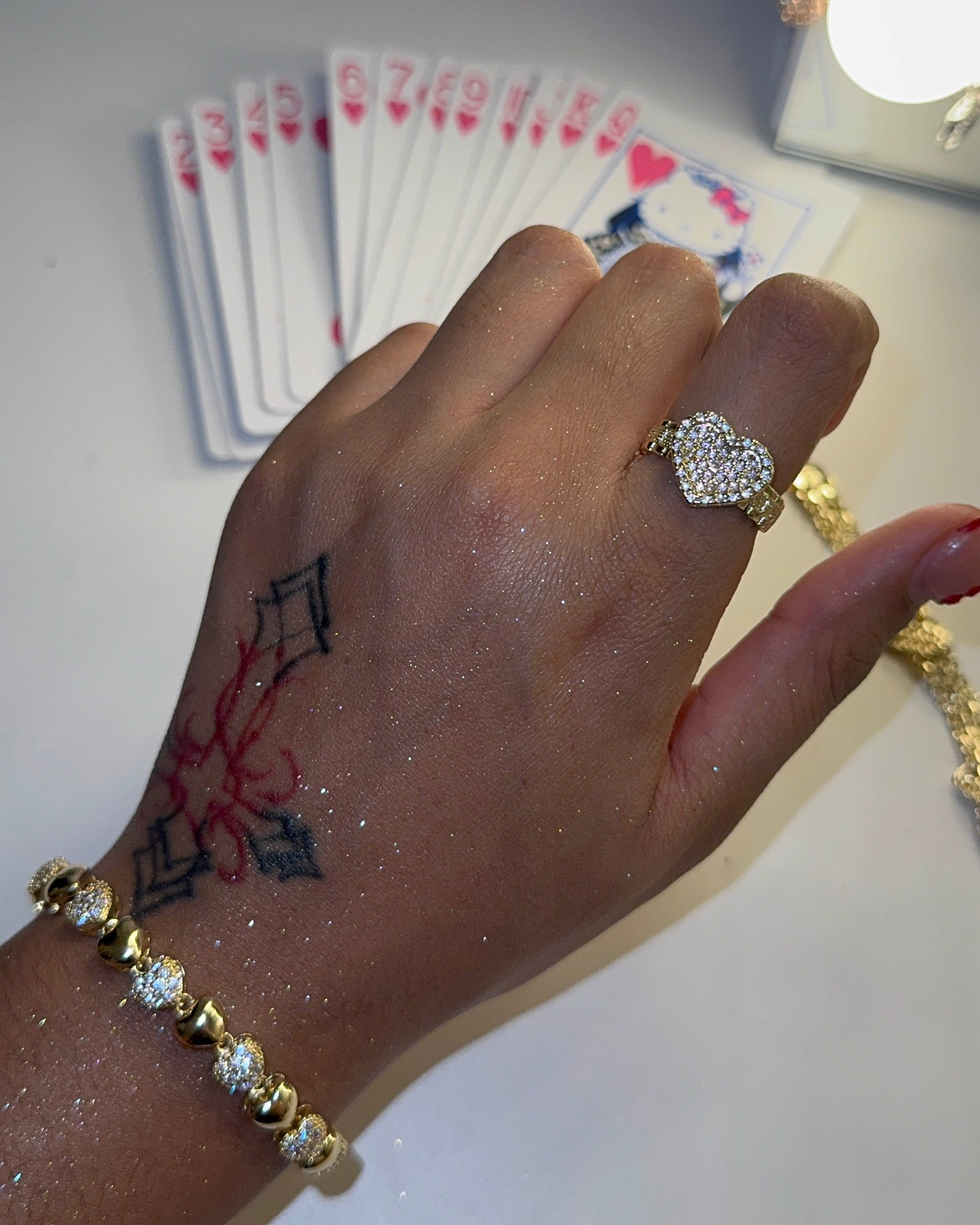 Pink Rolex Heart Ring