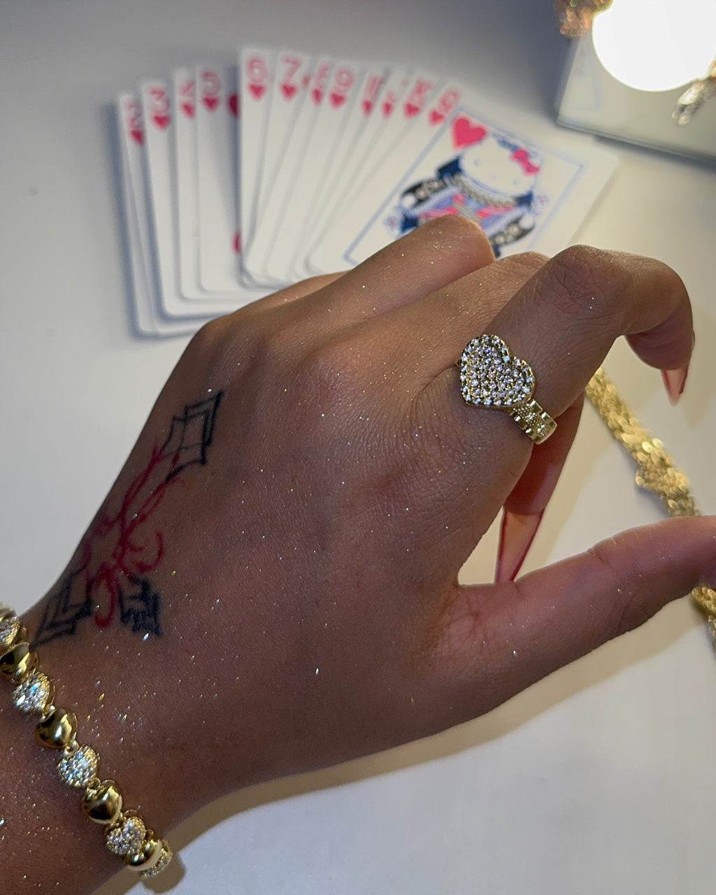 Pink Rolex Heart Ring